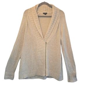 Eddie Bauer Zip-Up Shawl Collar Knit Sweater Size XL